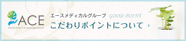 ACE接骨院・治療院　こだわりポイントについて